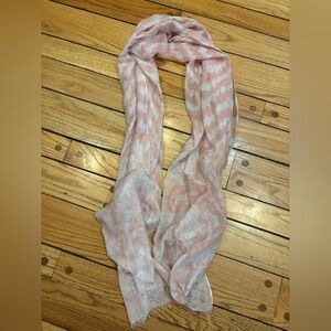 Charming Charlie Chic Pink and White Patterned Scarf Valentines Day